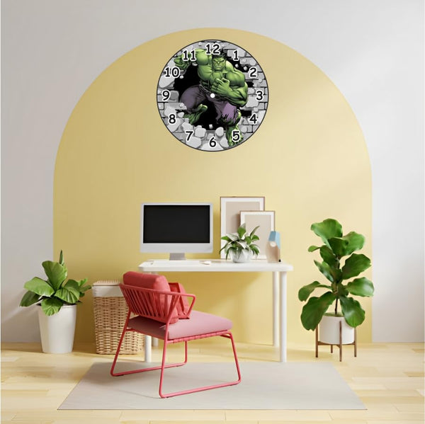 THE MAGICAL GIFTS Hulk Wall Clock for Kids Boys Room Marvel Superhero Clock for Birthday Gift Nursery Decor Learning Time Avengers Fans (12 INCH)