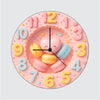 3D Macaron Heart Wall Clock 12 Inch Wooden Round Clock – Cute Dessert Theme Decor for Bedroom and Kids Room