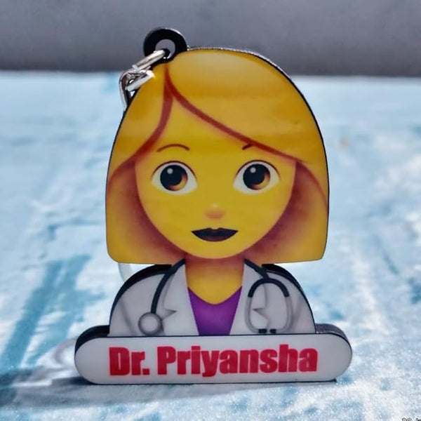 THE MAGICAL GIFTS Custom Male Doctor Keychain with Name Personalized Gift for MBBS Student Surgeon Medical Professional Graduation Birthday Appreciation Keepsake