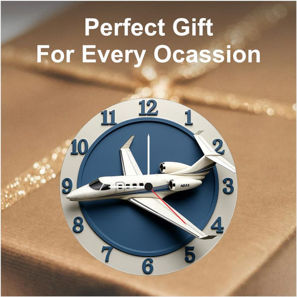 Aircraft Theme Wall Clock – 12 Inch Luxury Jet Design for Office, Living Room & Kids Space | Ideal Gift for Travel Enthusiasts