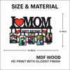 THE MAGICAL GIFT, Customized I Love Mom Photo Frame � Personalized Birthday Gift for Mother � Happy Birthday Wooden Picture Frame with Photos � Unique Mom Gift from Son Daughter � Decorative Wall Collage Frame