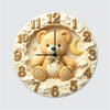 Baby Teddy Wall Clock 12 Inch – Cute Nursery & Kids Room Clock for Baby Shower Gift & Home Décor