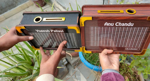 Wooden Money Savings Box with Photo Frame,1 Lakh Cash Vault,Premium Piggy Bank for Adults and Kids,Perfect for Savings Challenges,Birthdays,Holidays,and Gifts Money Bank (Brown,1Lakh)