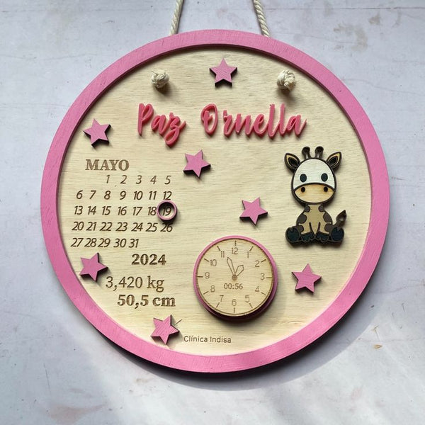 πΈ Customised Baby Birth Detail Wooden Name Board