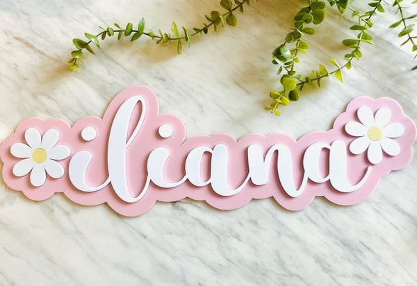 🌸 Custom Name Board (4D Acrylic Design)