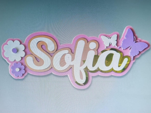 🌸 Custom Name Board (4D Acrylic Design)