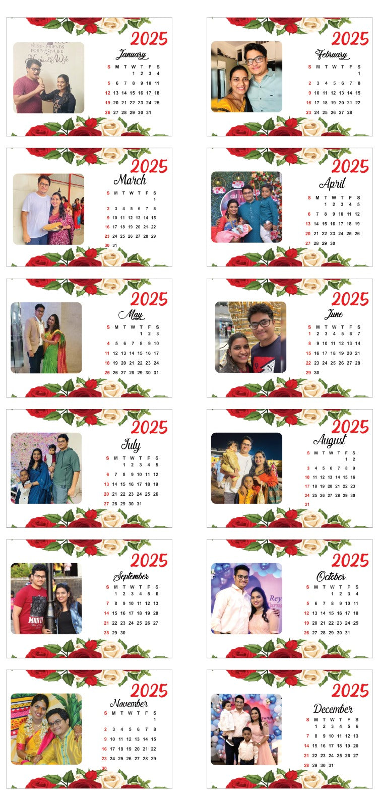 2026 Personalized Desktop Calendar ✨  Table Top | Customized with Your Photos