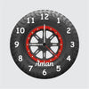 Customized Tire Wheel Wall Clock with Name | 12 Inch 6mm MDF Matte Finish | Personalized Automotive Design Clock