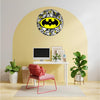 Superhero Batman Comic Wall Clock, Black and Yellow Logo Design Best for Return Gift Birthday | Kids | Room | Home | Office (12 INCH)