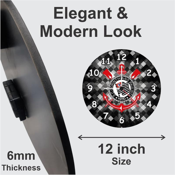 Customized Corinthians Theme Wall Clock with Name | Personalized Gift for Football Fans and Home Decor