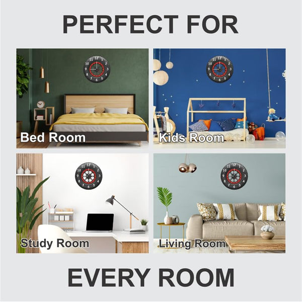 Customized Tire Wheel Wall Clock with Name | 12 Inch 6mm MDF Matte Finish | Personalized Automotive Design Clock