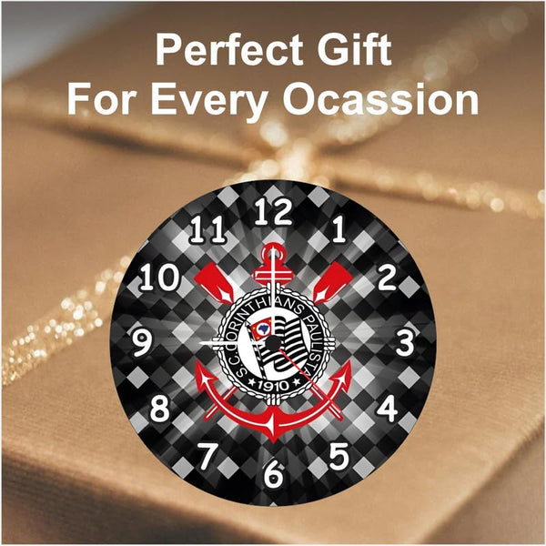 Customized Corinthians Theme Wall Clock with Name | Personalized Gift for Football Fans and Home Decor