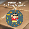 Customized Shinchan Wall Clock with Name | 12 Inch 6mm MDF Matte Finish | Personalized Cartoon Kids Wall Clock