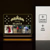 Customized LED Acrylic Photo Frame with Wooden Base | Personalized Picture Frame with Photos & Name | Unique Birthday Anniversary Gift for Couple, Friends & Family | 6x8 Inch with 12V Adapter