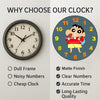 Customized Shinchan Wall Clock with Name | 12 Inch 6mm MDF Matte Finish | Personalized Cartoon Kids Wall Clock