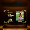 Customized Acrylic LED Photo Frame with Wooden Base & 12V Adapter | Personalized Birthday, Anniversary & Couple Gift | Engraved Acrylic Night Lamp (6x8 inch)