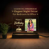 Customized Acrylic LED Photo Frame with Wooden Base & 12V Adapter | Personalized Birthday, Anniversary & Couple Gift | Engraved Acrylic Night Lamp (6x8 inch)