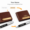 Kritishaa | Personalized Wallet Pen Combo | Name Engraved Gift | PU Leather Wallet | Metal Pen | Daily Use Gift | For Men | Valentine Birthday Anniversary