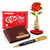 Kritishaa | Valentine Combo Gift Set for Men | Personalized Wallet Pen MDF Rose Chocolate | PU Leather Metal Acrylic | Daily Use Romantic Surprise | Gift for Boyfriend Husband Boss | Birthday Anniversary Valentine | Premium Love Hamper
