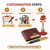 Kritishaa | Valentine Combo Gift Set for Men | Personalized Wallet Pen MDF Rose Chocolate | PU Leather Metal Acrylic | Daily Use Romantic Surprise | Gift for Boyfriend Husband Boss | Birthday Anniversary Valentine | Premium Love Hamper