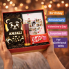 Kritishaa | 4 in 1 Customized Gift Combo | LED Teddy MDF Photo Frame Set | Wooden LED MDF Teddy Photo Frame Perfume Chocolate Combo | Romantic Surprise Gift | For Girlfriend Wife | Birthday Anniversary Valentine Gift