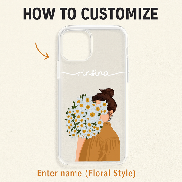 Cute Daisy Girl Custom Name Mobile Cover | Soft Shockproof TPU Case for All Smartphone Models | Perfect Gift for Girls
