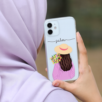 THE MAGICAL GIFTS Pastel Hat Girl Mobile Cover | Custom Name Flexible Silicone Case for All Smartphone Models | Great Gift for Trendy Girls