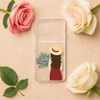 MAGIC Custom Name Transparent Floral Phone Case for Women – Aesthetic Girl Illustration Back Cover | Trendy Gift for Festivals & Birthdays