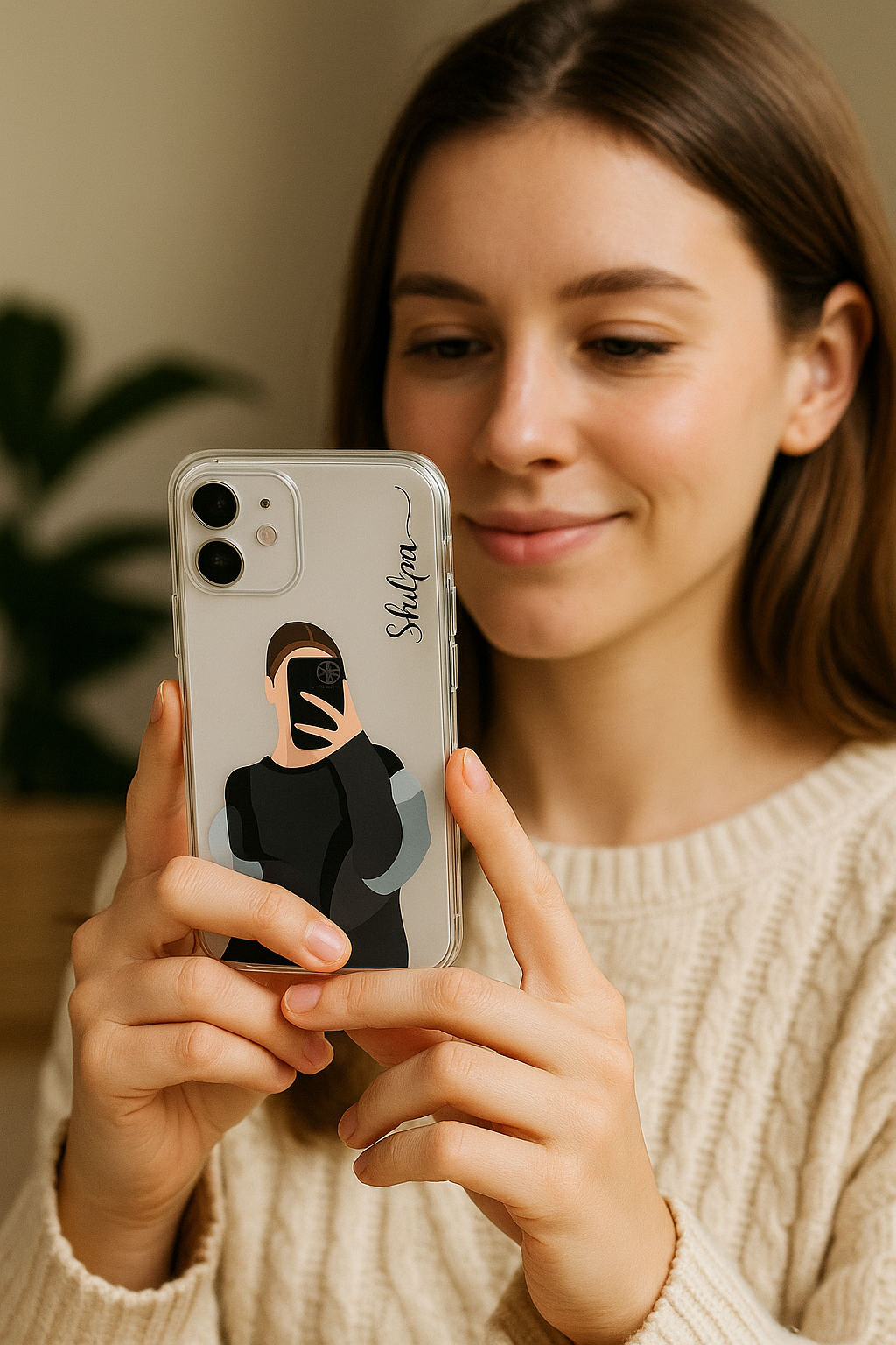 TERA MERA GIFT Personalized Mobile Cover for Girls – Custom Name Phone Case | Trendy Selfie Art Design | Perfect Gift for Birthdays & Festivals