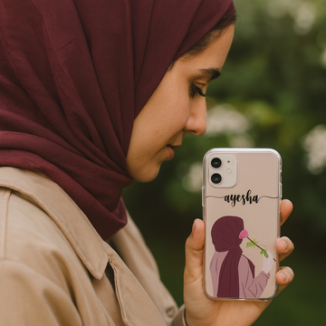 TERA MERA GIFT Elegant Rose Girl Custom Name Mobile Cover | Soft Shockproof TPU Case for All Smartphone Models | Perfect Gift for Women & Girls