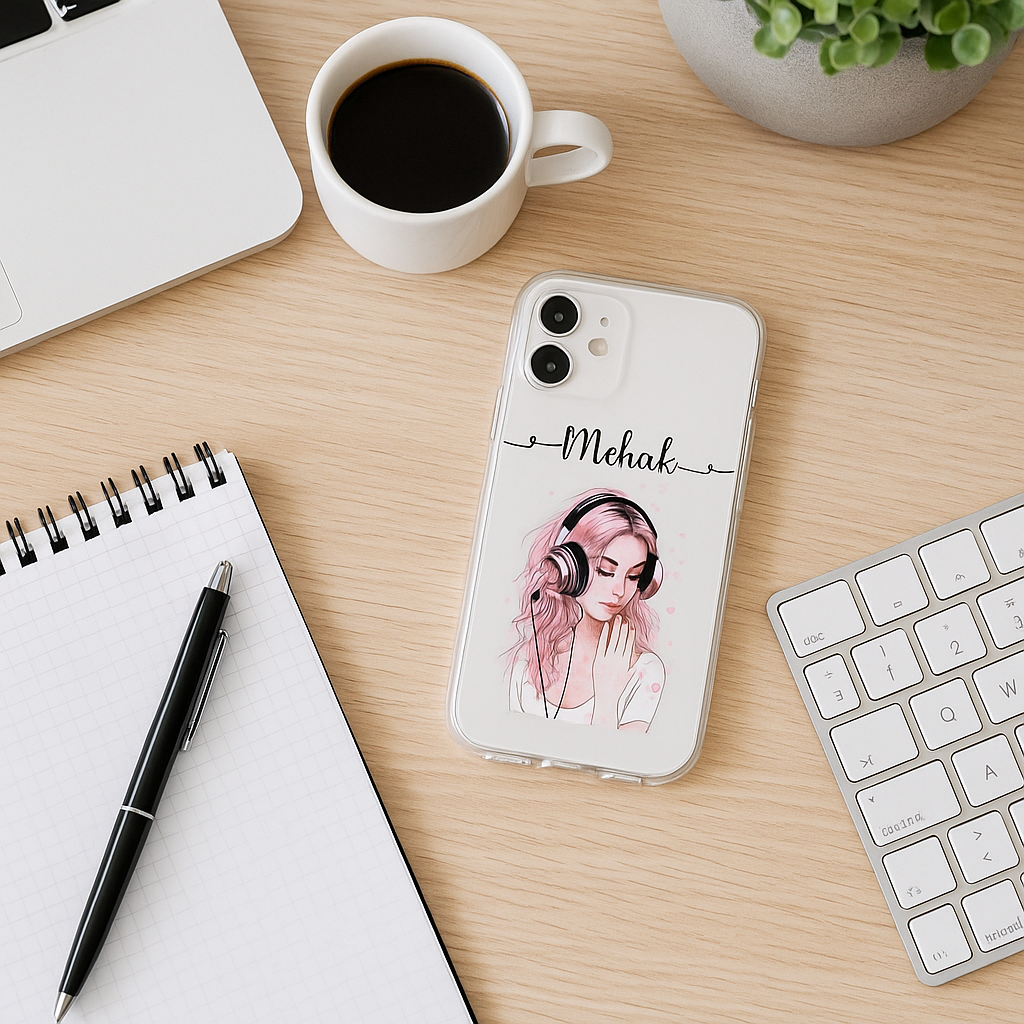 TERA MERA GIFT Personalized Girl Mobile Cover – Stylish Clear Case with Custom Name for Trendy Gifting & Daily Use