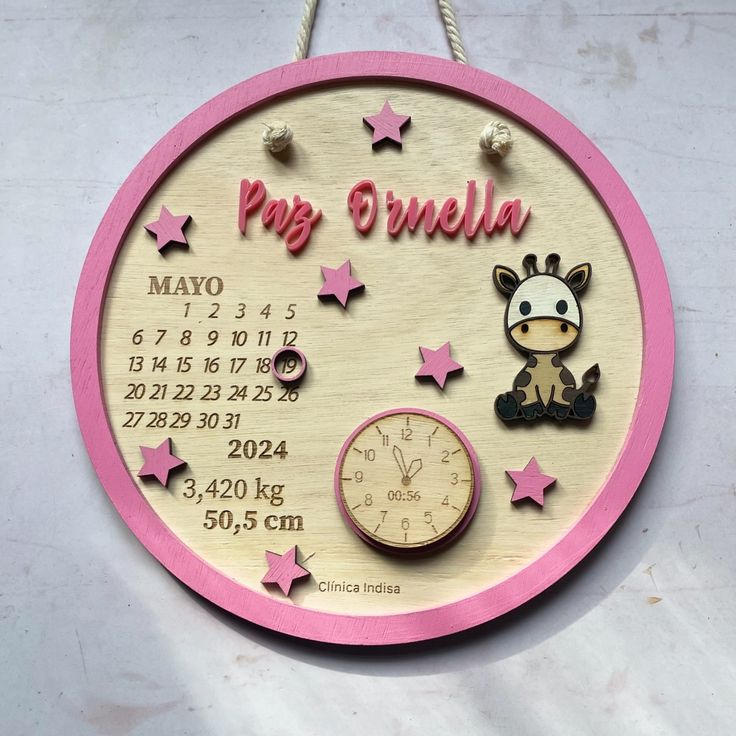 🌸 Customised Baby Birth Detail Wooden Name Board