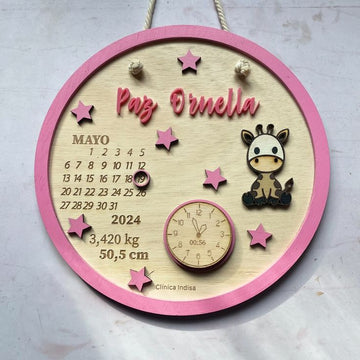 🌸 Customised Baby Birth Detail Wooden Name Board