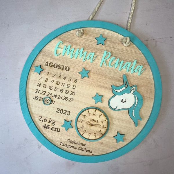 🌸 Customised Baby Birth Detail Wooden Name Board