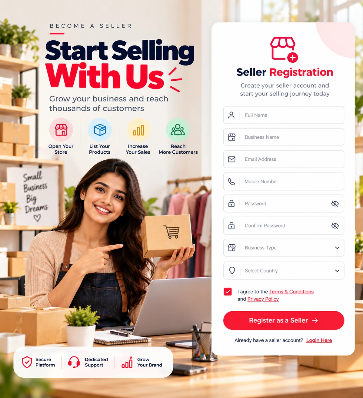 Customer Register Page Image